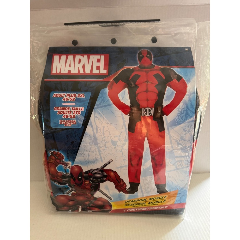🔥Marvel Deadpool Muscle Costume Adult Plus 2XL 48-52 NEW!!!🔥